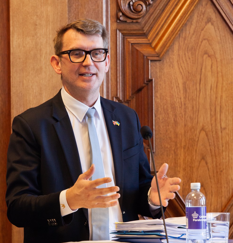 Økonomiminister Troels Lund Poulsen under præsentationen af udspillet til en uddannelsesreform.